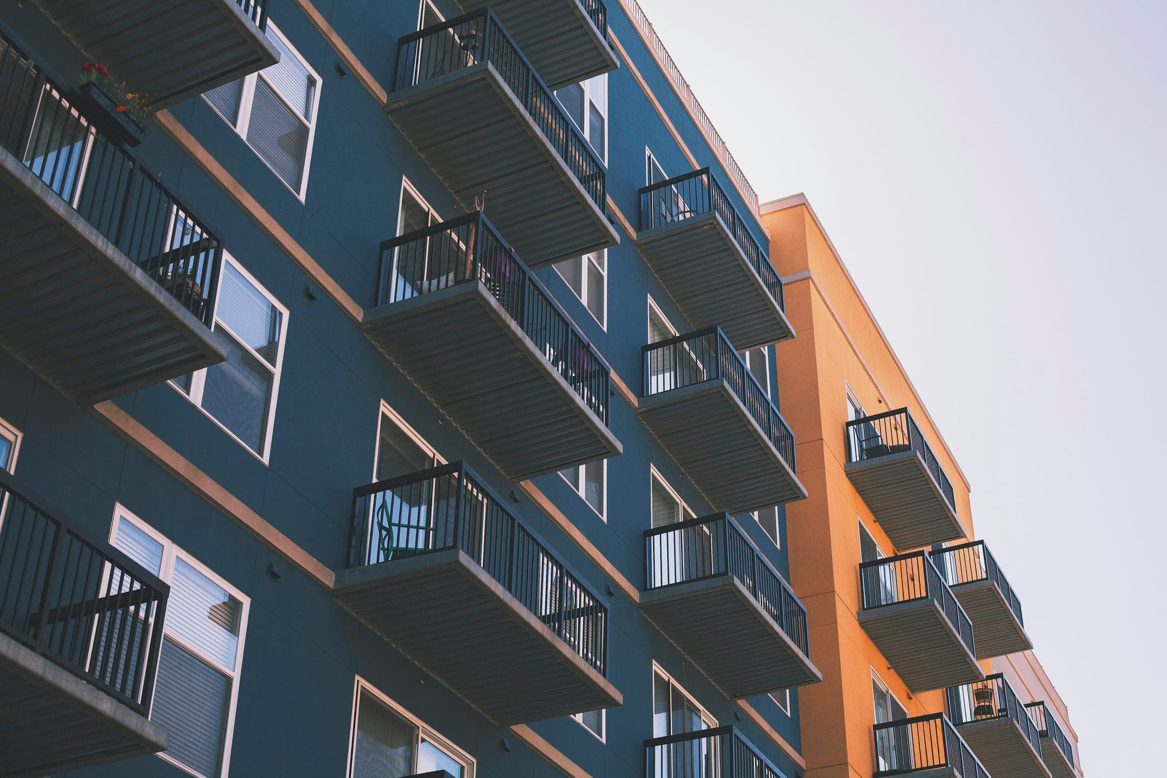 Apartment building with balconies
